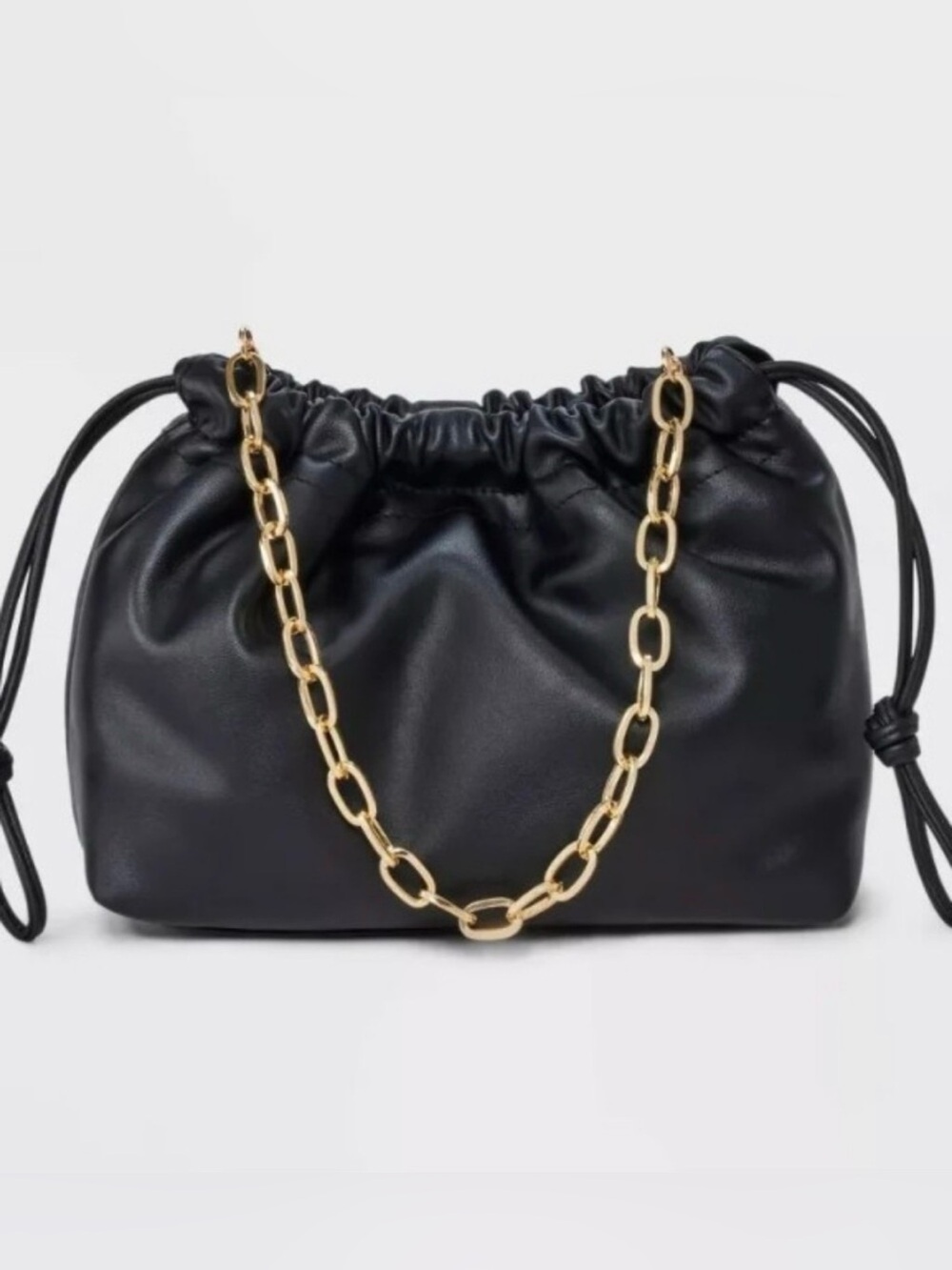 5/$25 Universal Thread Black Chain-Handle Drawstring Shoulder Bag